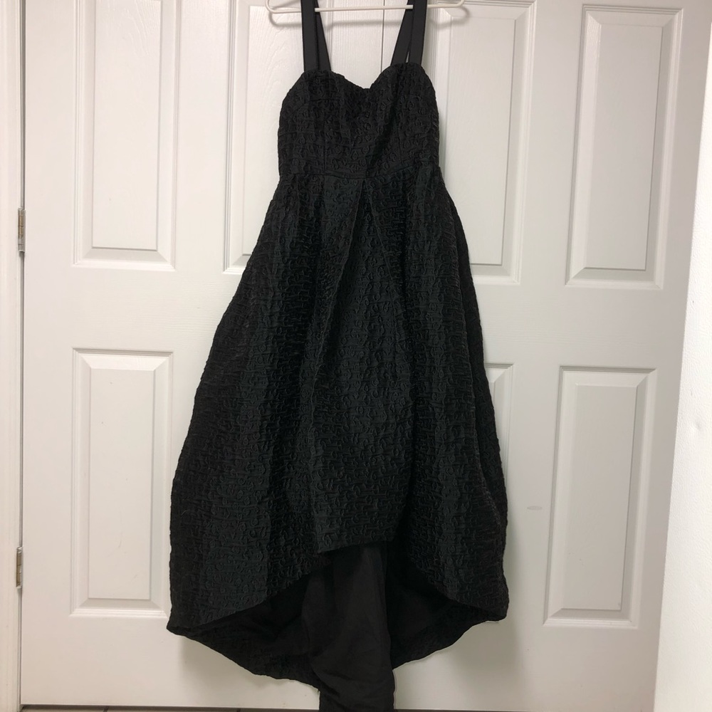 💜 Black little Dress Jacquard high low Gown in black size 10